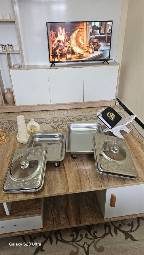🍽️ صينية تقديم وحفظ حرارة الطعام – تصميم فاخر يحافظ على السخونة